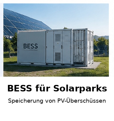 Batteriespeicher für Photovoltaikanlagen und Solarparks